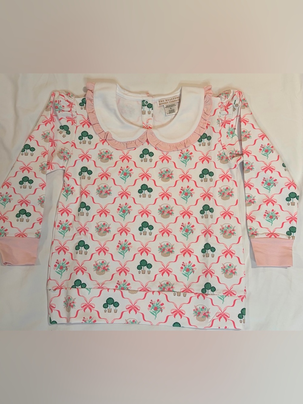 The Beaufort Bonnet Co Maude’s Ruffle Cassidy Comfy Crewneck sz 5 NWT